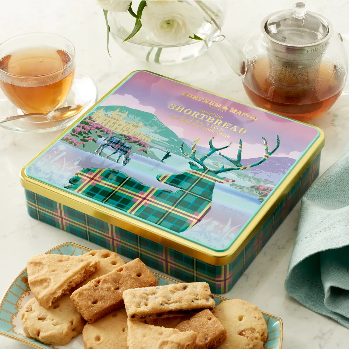 Shortbread Biscuits Selection Tin, 650g, Fortnum & Mason