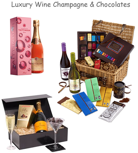 luxury wine champagne chocolate hampers