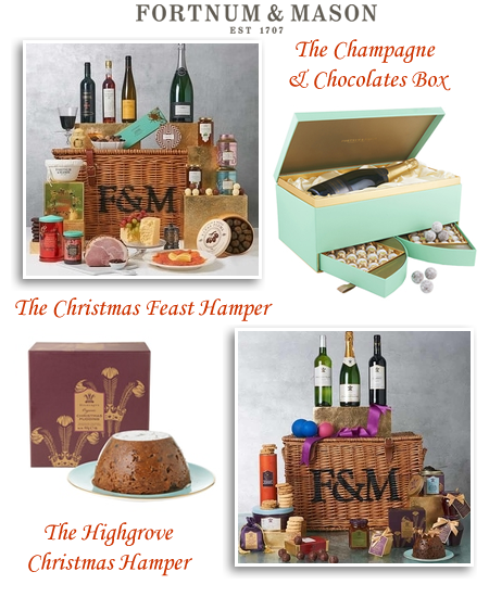 Fortnum & Mason Christmas wicker hamper baskets worldwide delivery Highgrove hampers