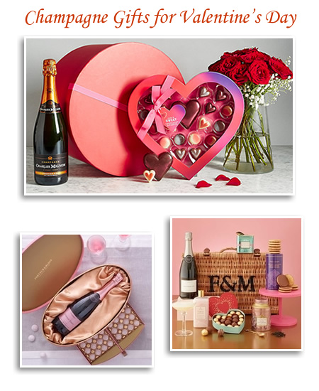 Champagne Roses and Chocolate Valentine Gift Hampers 