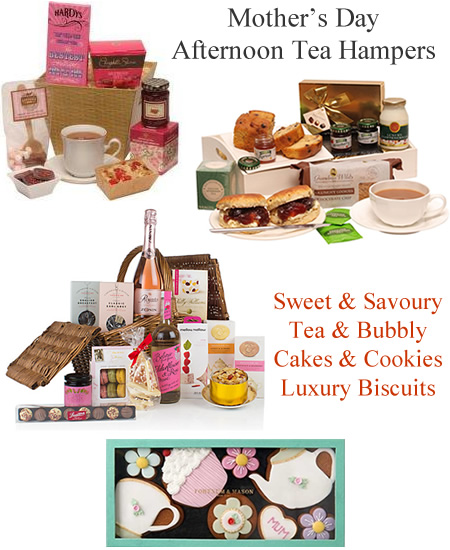 Mother's Day Cream Tea Hampers Luxury Biscuits Cake Cookies